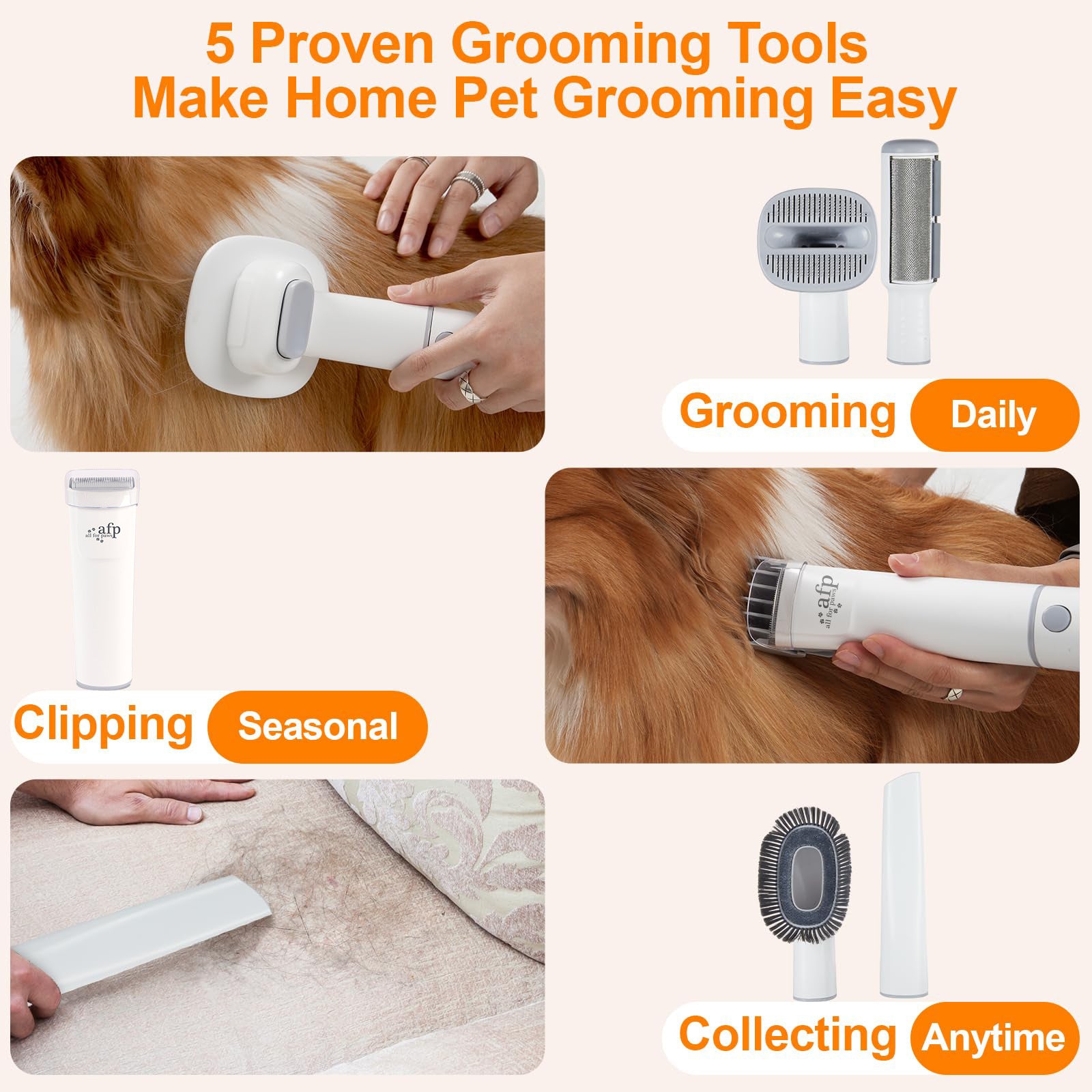 Professional 5-in-1 Pet Grooming and Cleaning Set