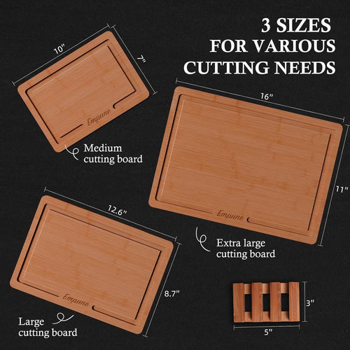 Bamboo three-piece cutting board